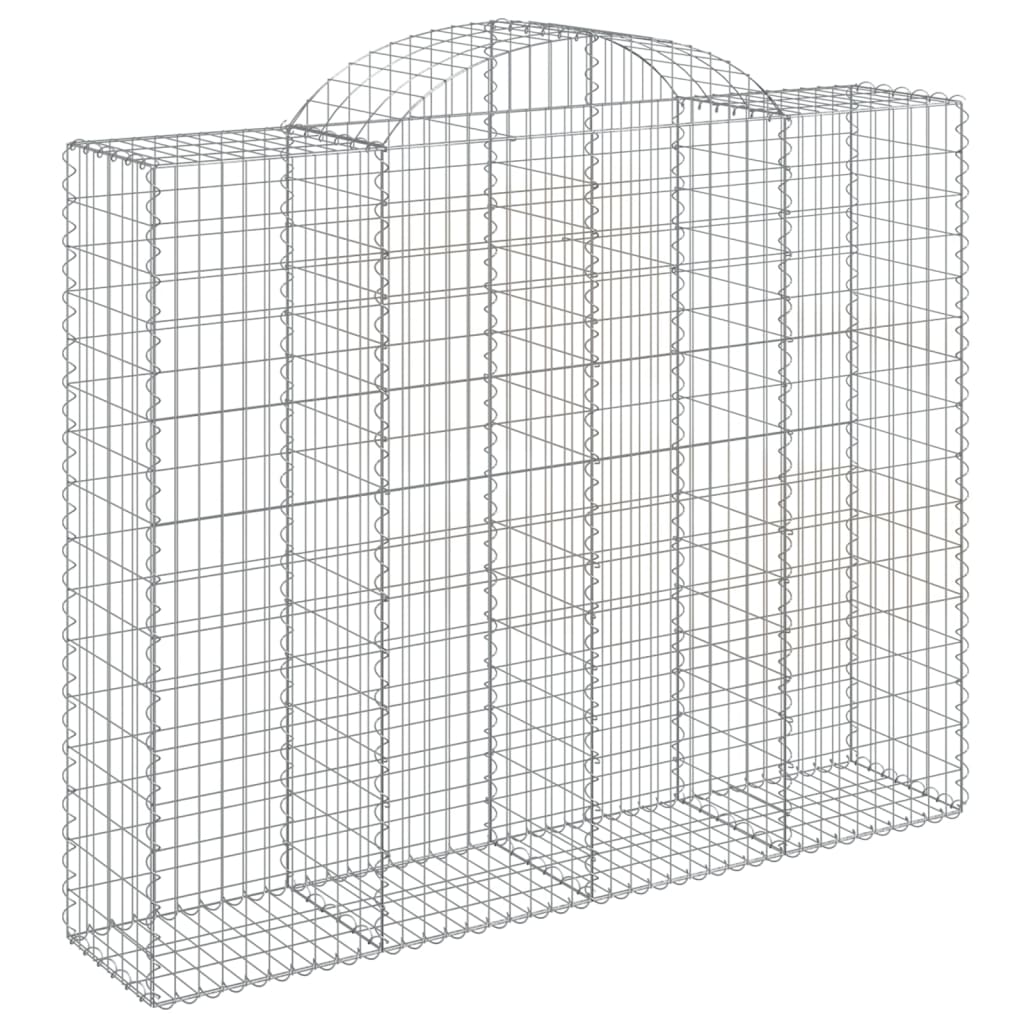 vidaXL Arched Gabion Basket 200x50x160/180 cm Galvanised Iron 2