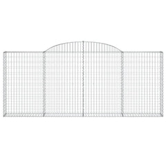 vidaXL Arched Gabion Basket 300x30x120/140 cm Galvanised Iron 3