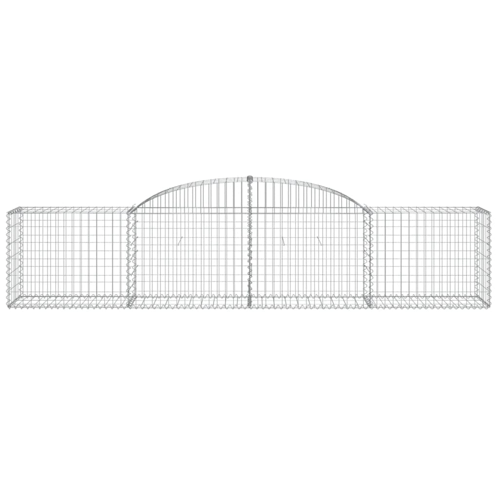 vidaXL Arched Gabion Basket 300x50x60/80 cm Galvanised Iron 3