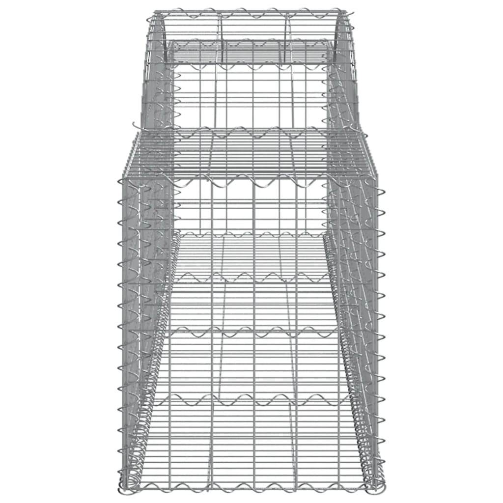 vidaXL Arched Gabion Basket 300x50x60/80 cm Galvanised Iron 4