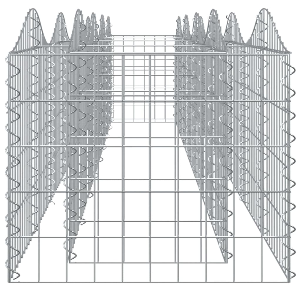 vidaXL Arched Gabion Raised Bed 400x50x50 cm Galvanised Iron 4