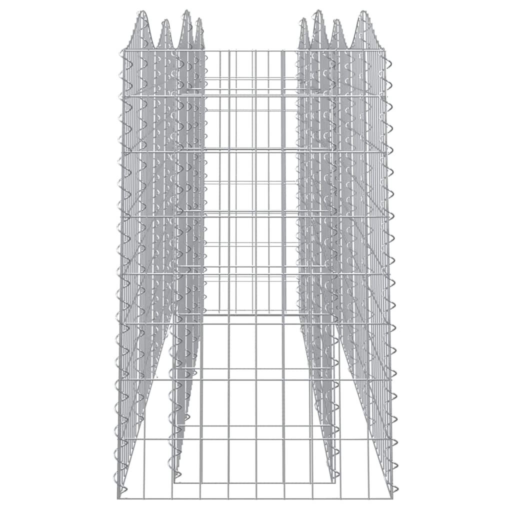 vidaXL Arched Gabion Raised Bed 200x50x100 cm Galvanised Iron 4