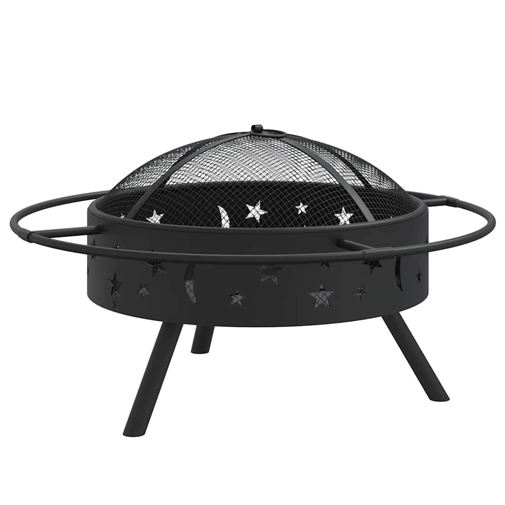 vidaXL Fire Pit with Poker 70 cm XXL Steel 3