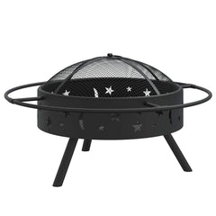 vidaXL Fire Pit with Poker 70 cm XXL Steel 3