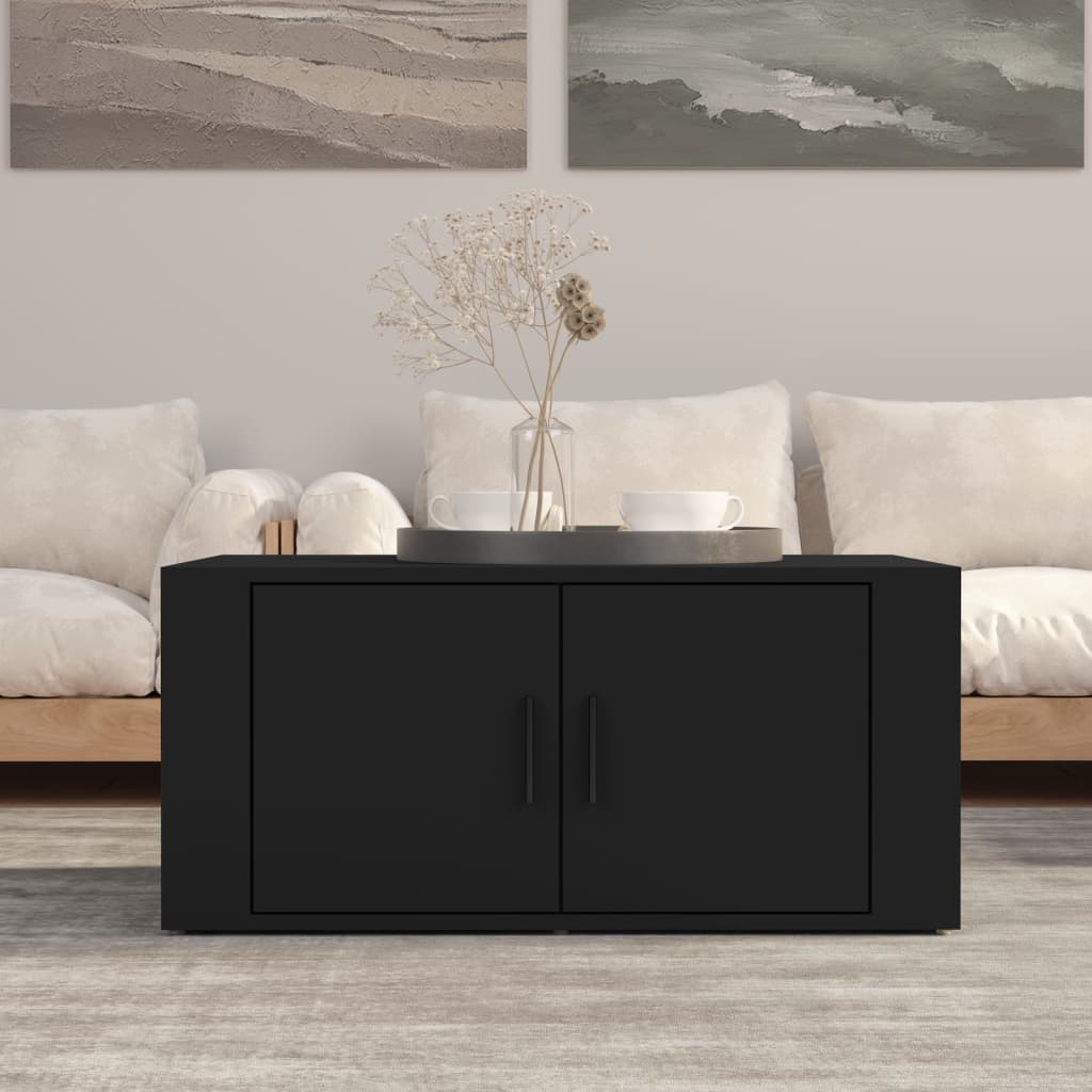 vidaXL Coffee Table Black 80x50x36 cm Engineered Wood 1