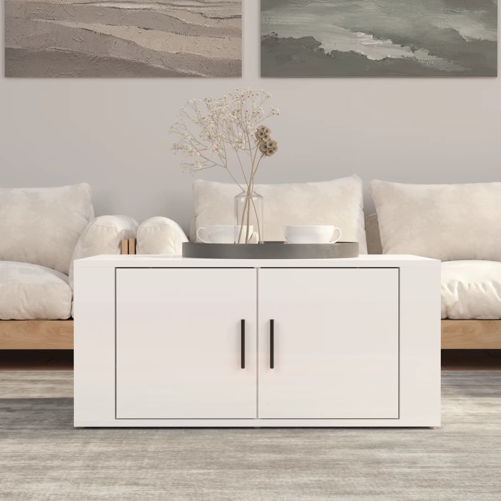 vidaXL Coffee Table High Gloss White 80x50x36 cm Engineered Wood 1
