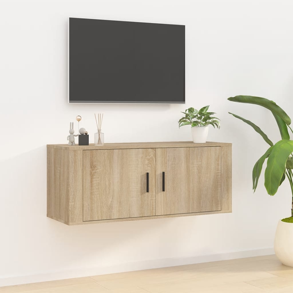 Wall Mounted TV Cabinet 100x34.5x40 cm Sonoma oak
