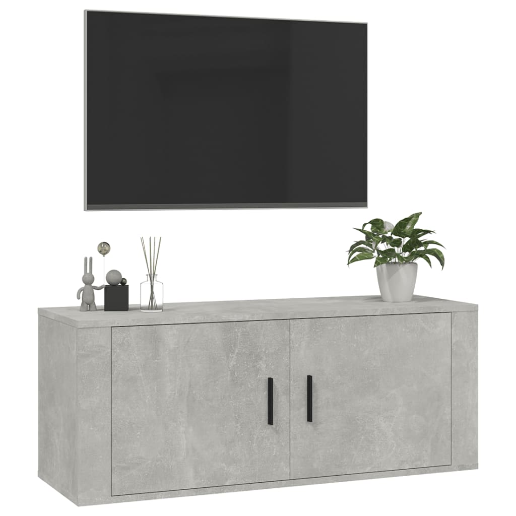 Wall Mounted TV Cabinet 100x34.5x40 cm Concrete grey