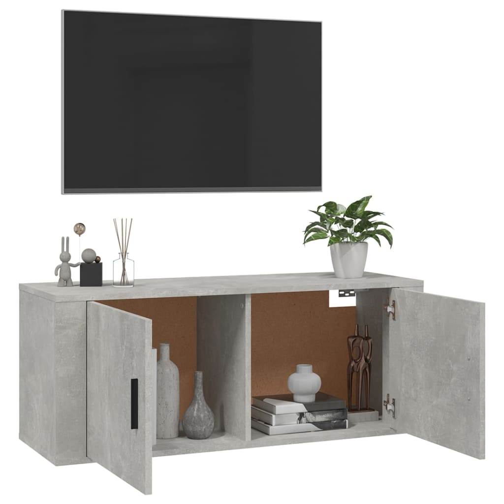 Wall Mounted TV Cabinet 100x34.5x40 cm Concrete grey