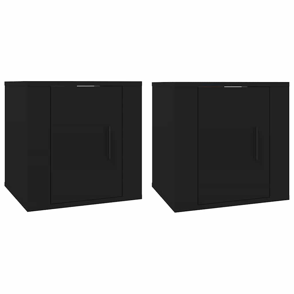 vidaXL 2 Piece Wall-mounted TV Cabinet Set Black 40x34,5x40 cm 2
