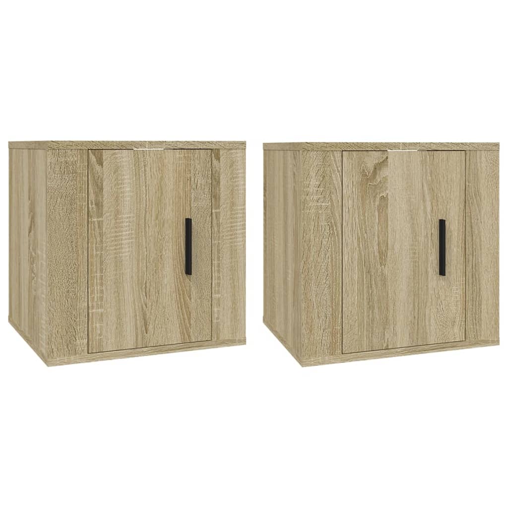 vidaXL 2 Piece Wall-mounted TV Cabinet Set Sonoma Oak 40x34,5x40 cm 2