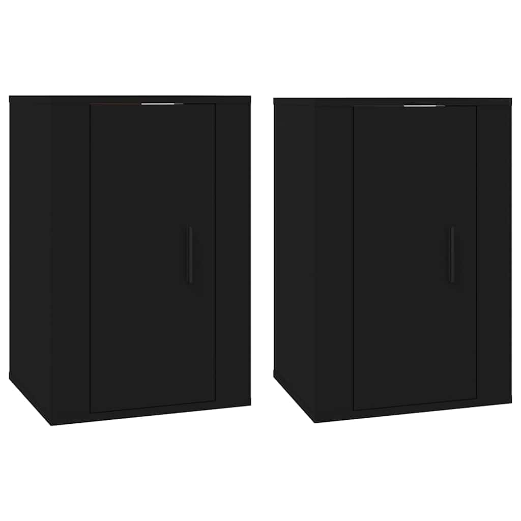 vidaXL 2 Piece Wall-mounted TV Cabinet Set Black 40x34,5x60 cm 2