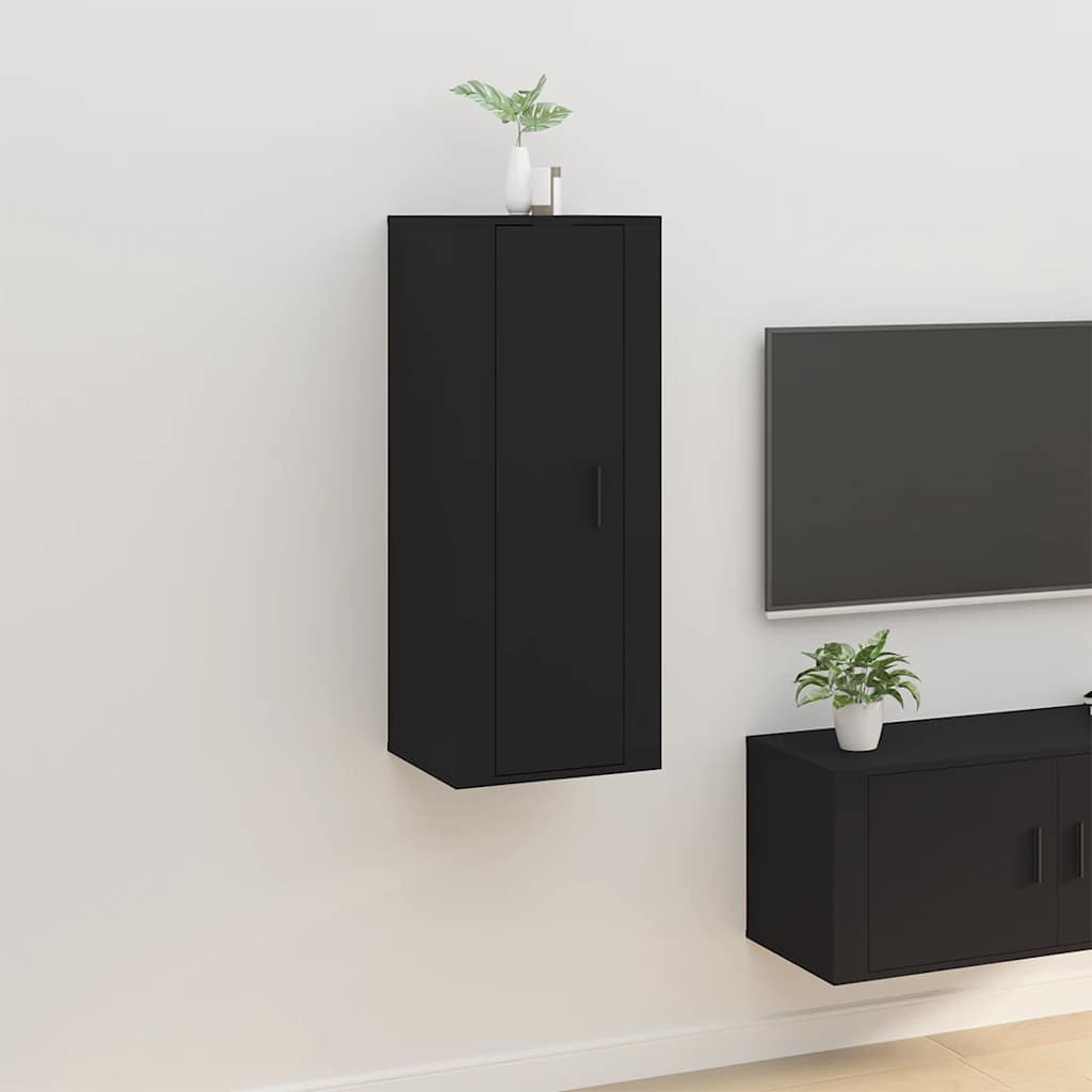 vidaXL Wall Mounted TV Cabinet Black 40x34,5x100 cm 1