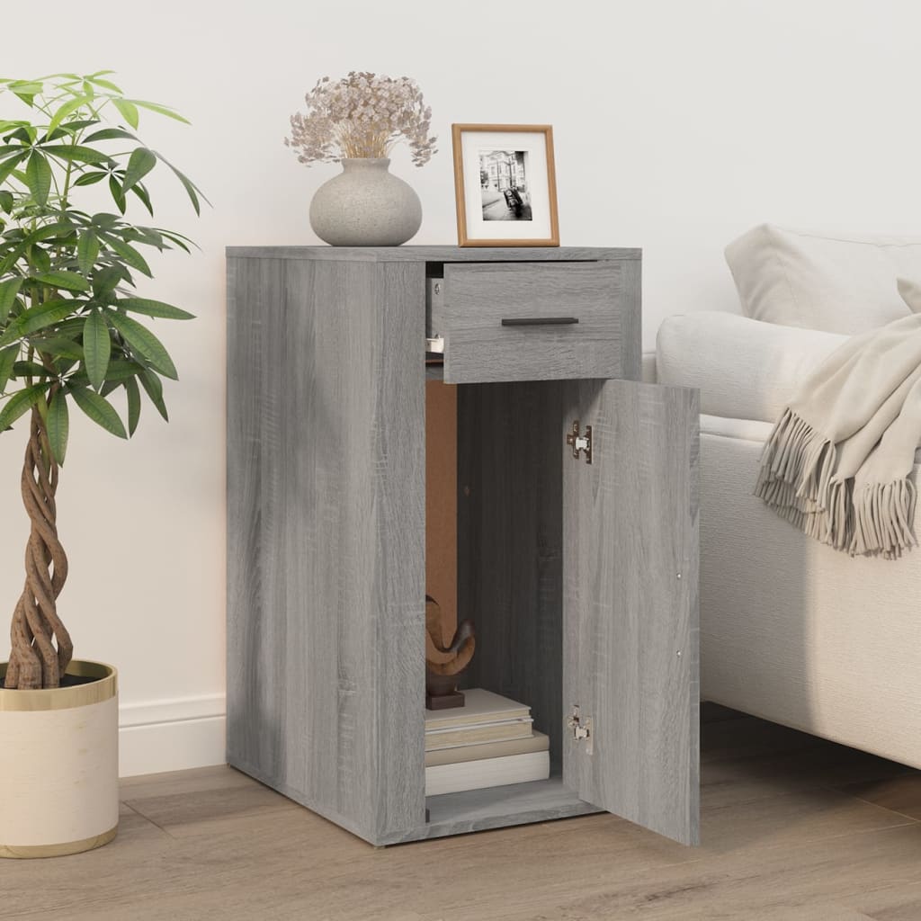 vidaXL Desk Cabinet Grey Sonoma 40x49x75 cm Engineered Wood 3