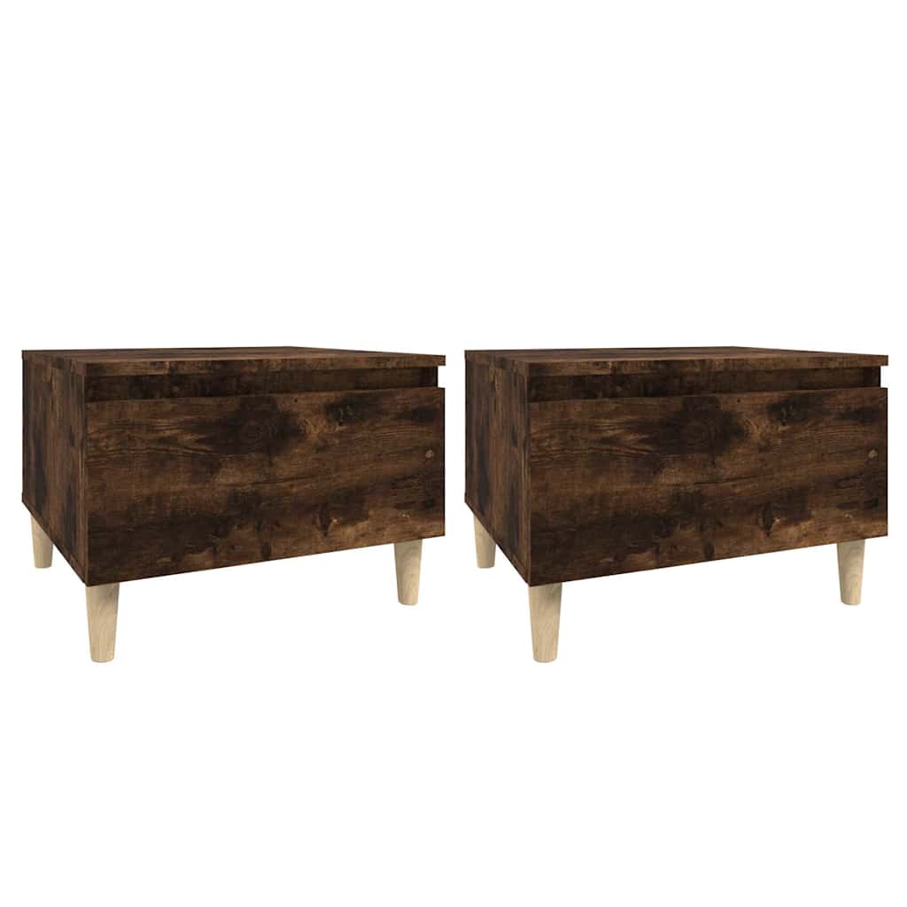 vidaXL Side Tables 2 pcs Smoked Oak 50x46x35 cm Engineered Wood 2