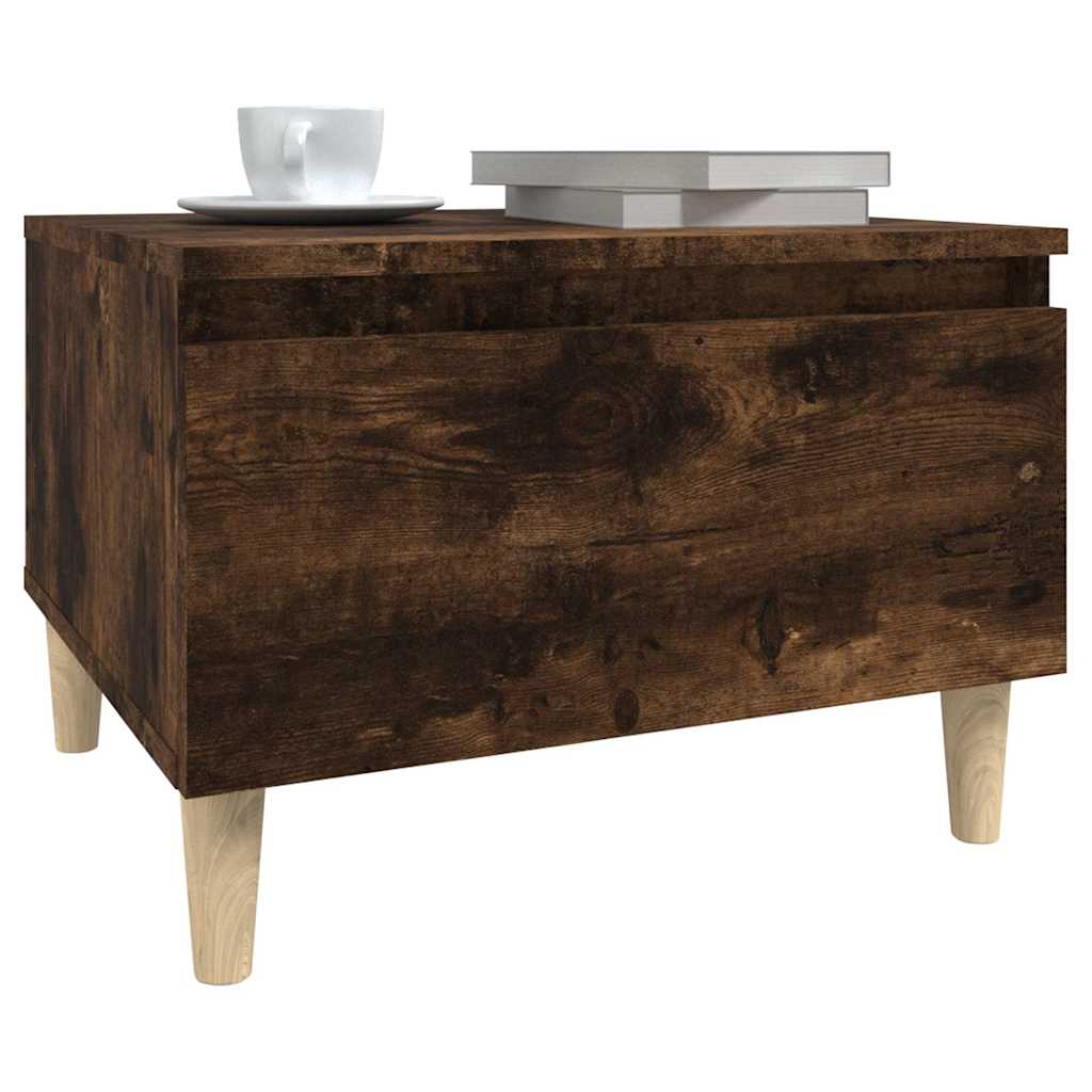 vidaXL Side Tables 2 pcs Smoked Oak 50x46x35 cm Engineered Wood 5