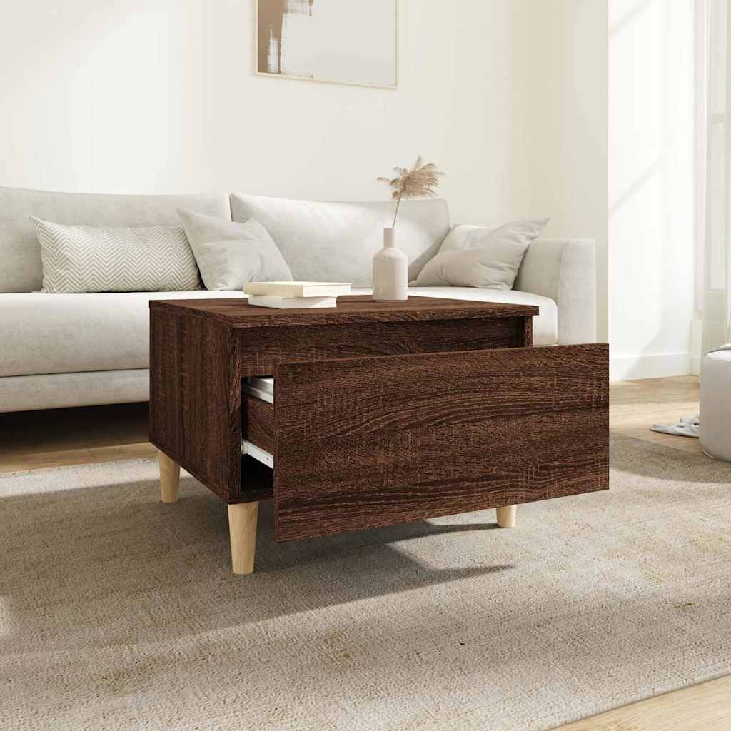 vidaXL Side Tables 2 pcs Brown Oak 50x46x35 cm Engineered Wood 4