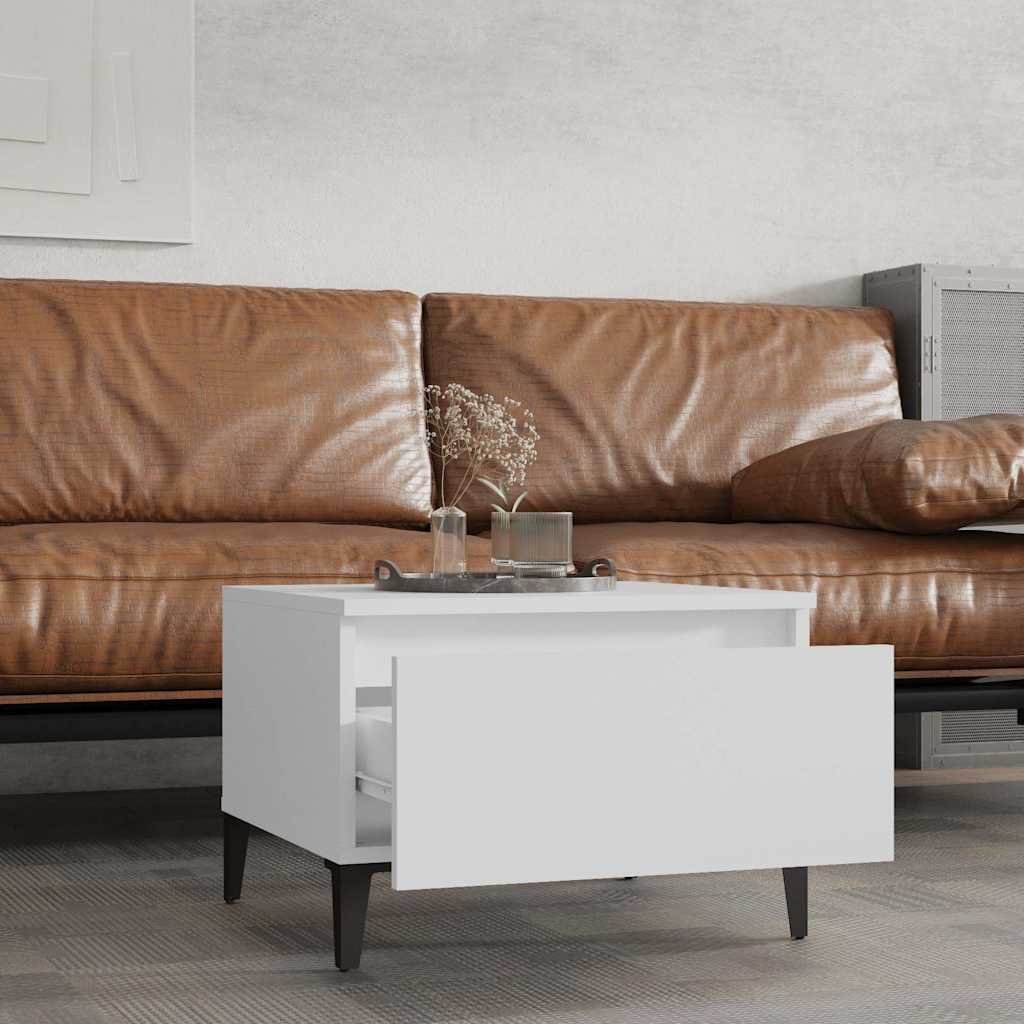 vidaXL Side Tables 2 pcs White 50x46x35 cm Engineered Wood 3