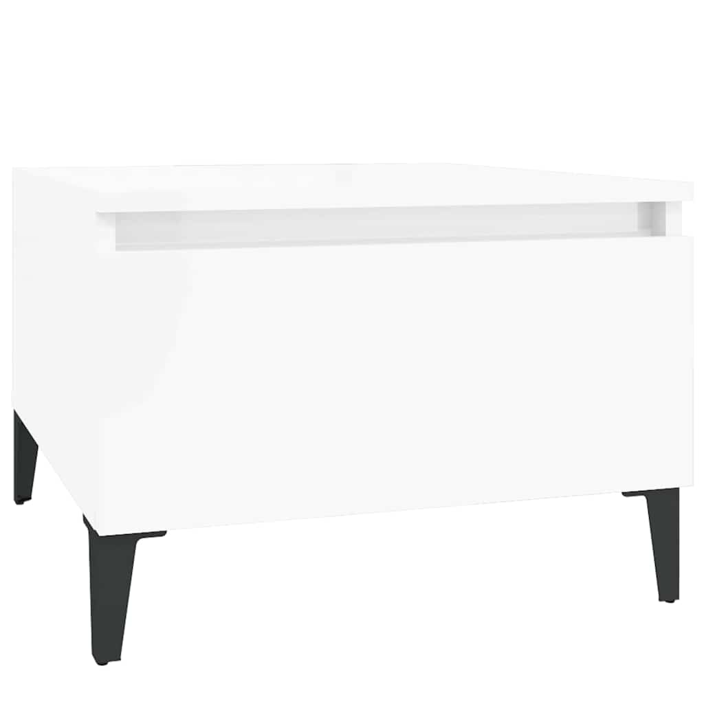 vidaXL Side Tables 2 pcs High Gloss White 50x46x35 cm Engineered Wood 6