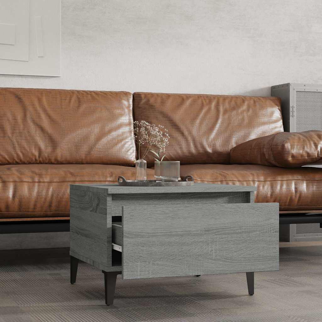 vidaXL Side Tables 2 pcs Grey Sonoma 50x46x35 cm Engineered Wood 3
