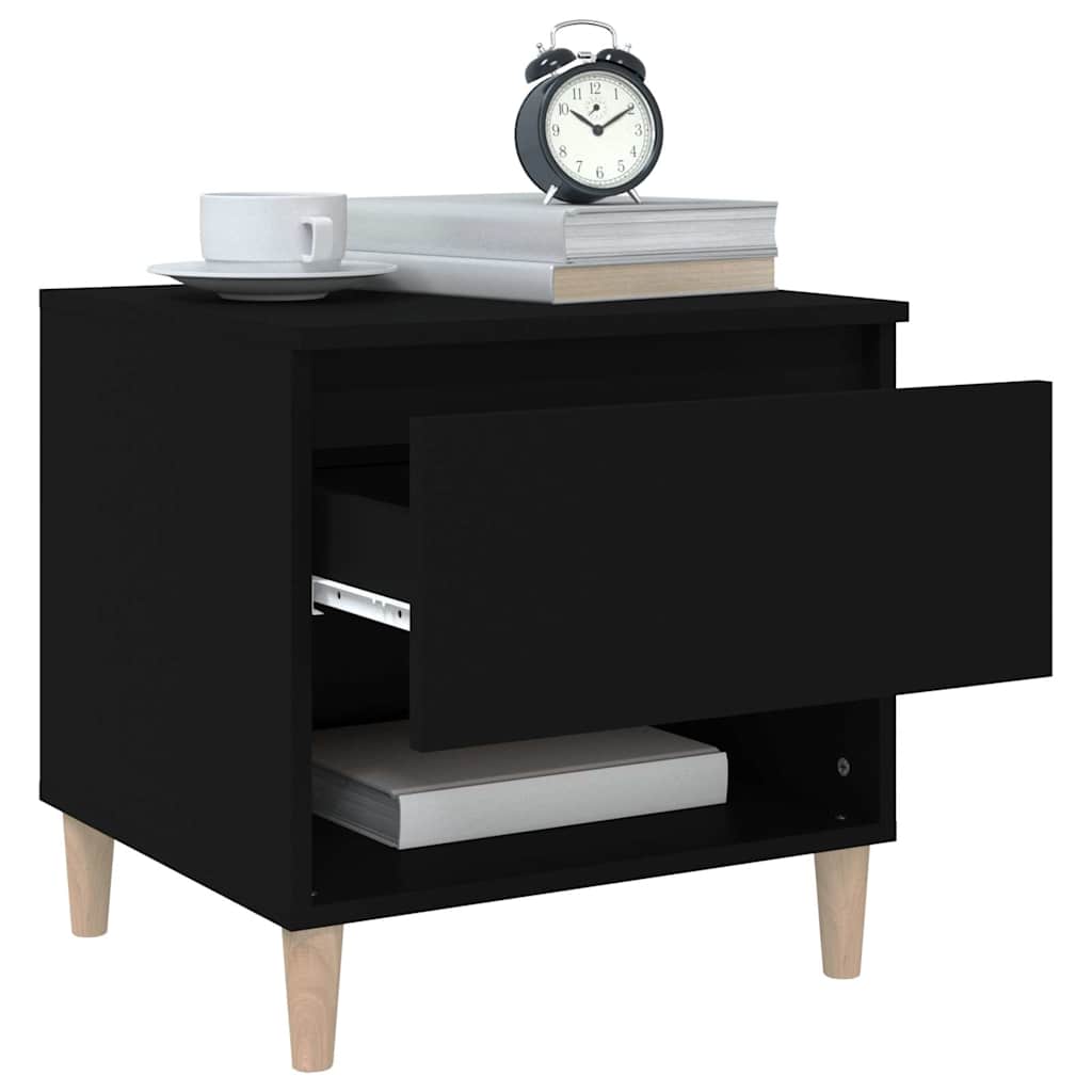 vidaXL Bedside Tables 2 pcs Black 50x46x50 Engineered Wood 4