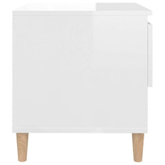 vidaXL Bedside Tables 2 pcs High Gloss White 50x46x50 Engineered Wood 6