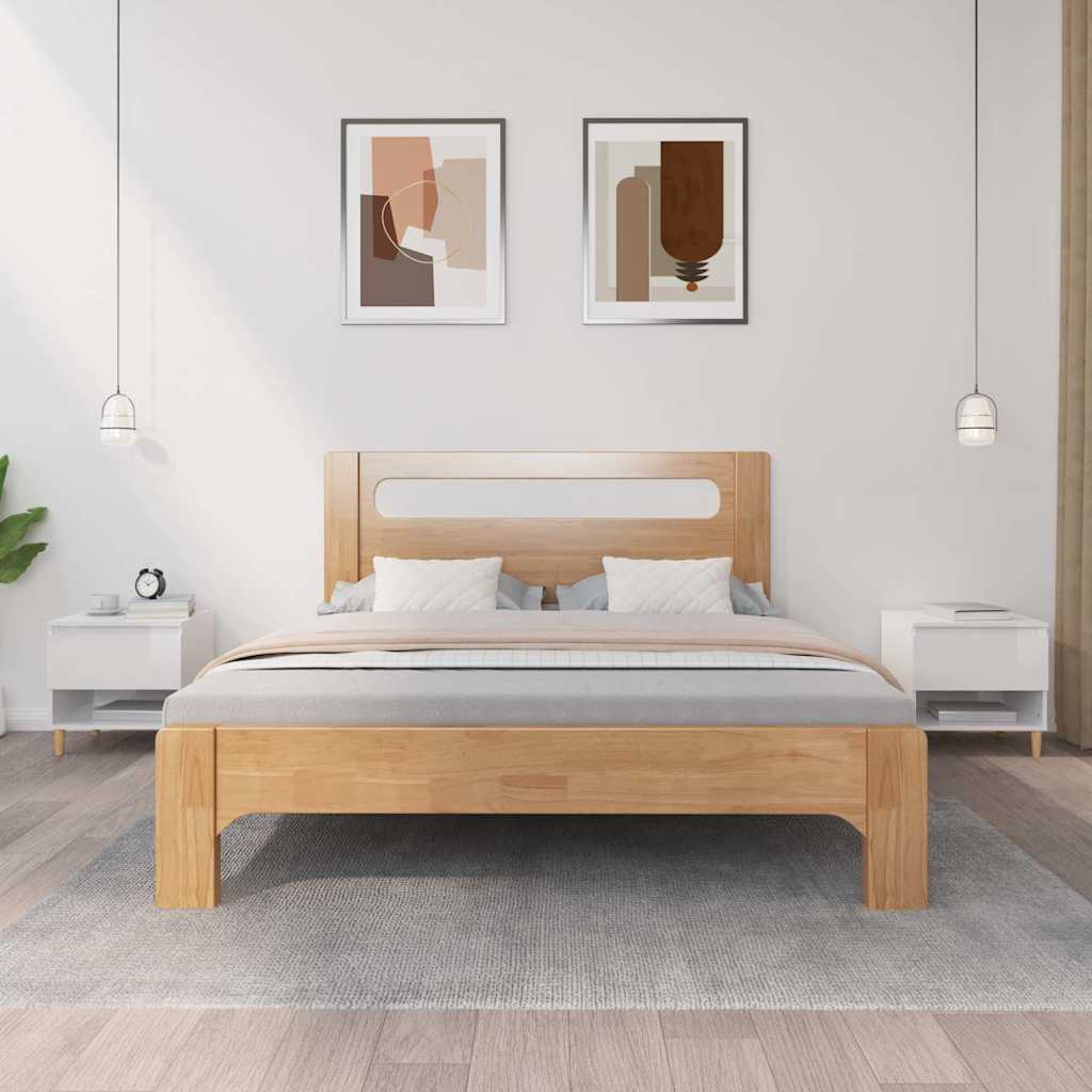 Bedside Table Engineered Wood in High Gloss White