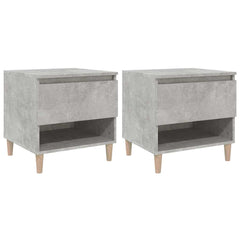 vidaXL Bedside Tables 2 pcs Concrete Grey 50x46x50 Engineered Wood 2