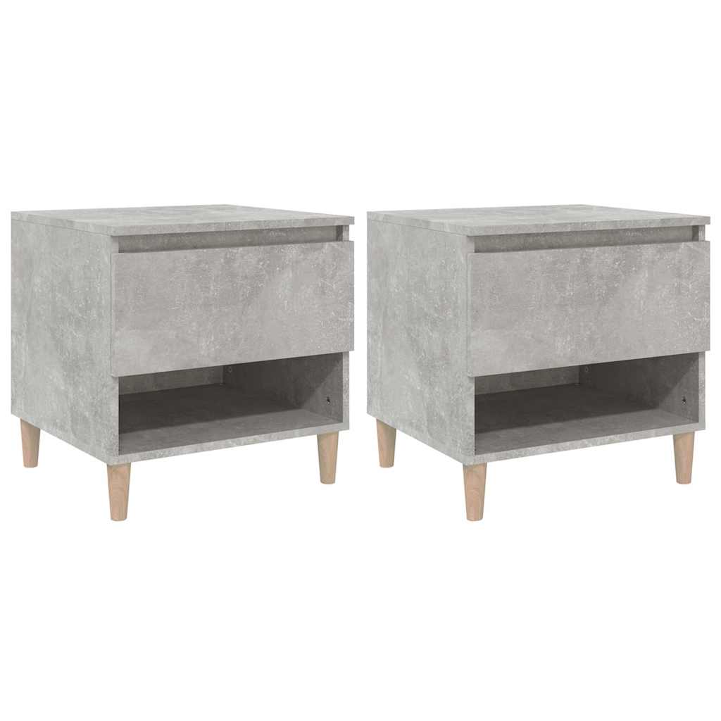 vidaXL Bedside Tables 2 pcs Concrete Grey 50x46x50 Engineered Wood 2