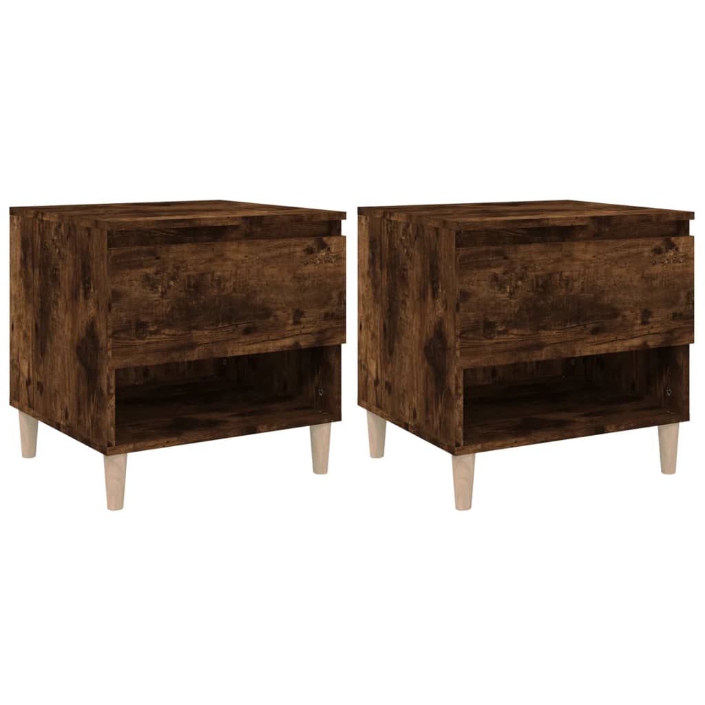vidaXL Bedside Tables 2 pcs Smoked Oak 50x46x50 Engineered Wood 2