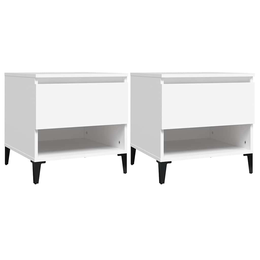 vidaXL Side Tables 2 pcs White 50x46x50 cm Engineered Wood 2