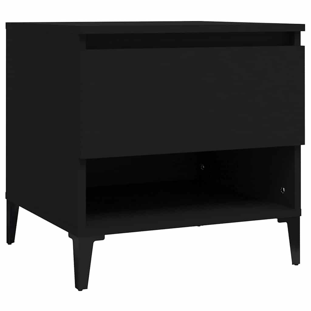 vidaXL Side Table Black 50x46x50 cm Engineered Wood 2