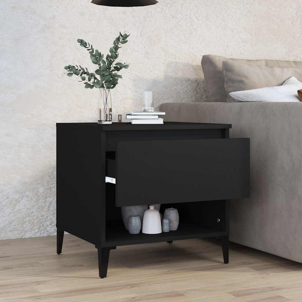 vidaXL Side Table Black 50x46x50 cm Engineered Wood 3