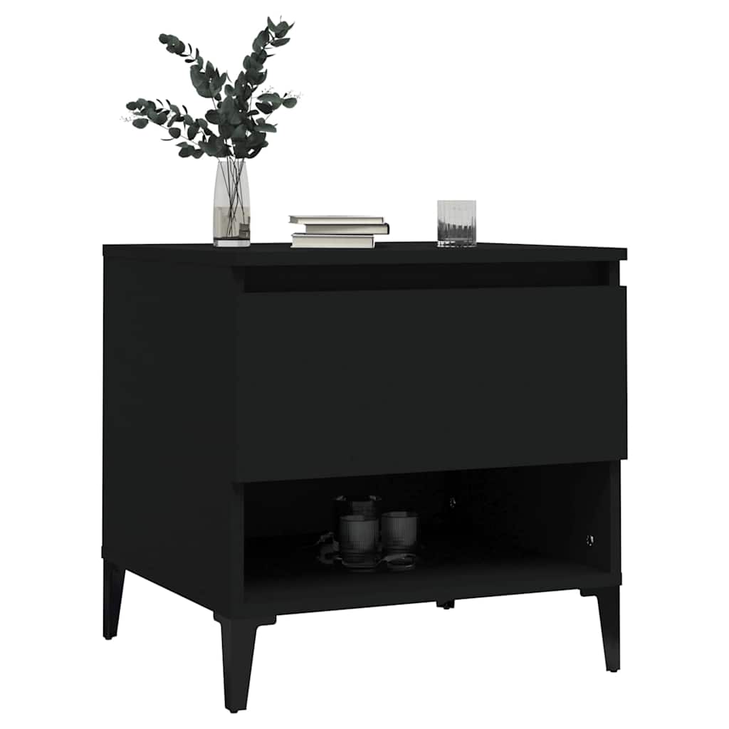vidaXL Side Table Black 50x46x50 cm Engineered Wood 4