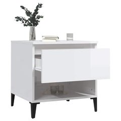 vidaXL Side Table High Gloss White 50x46x50 cm Engineered Wood 5