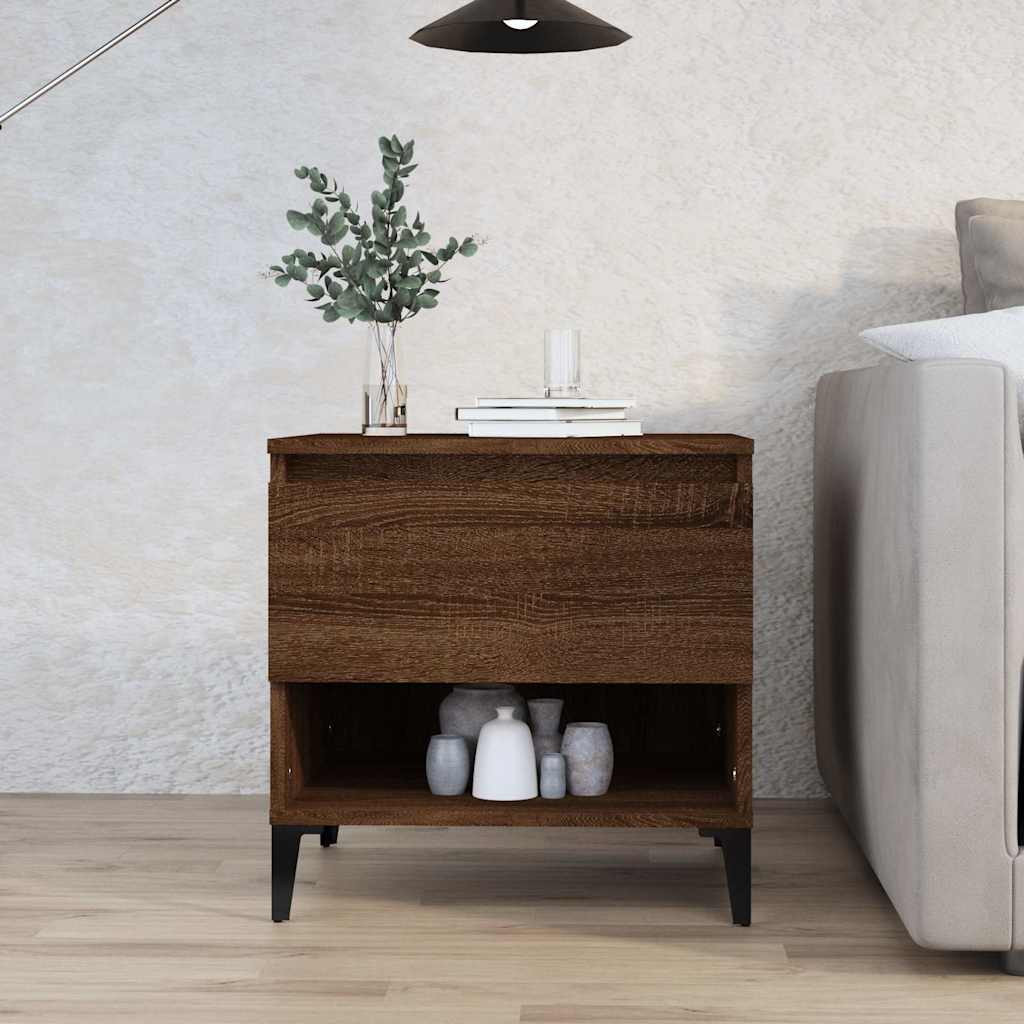 vidaXL Side Table Brown Oak 50x46x50 cm Engineered Wood 1