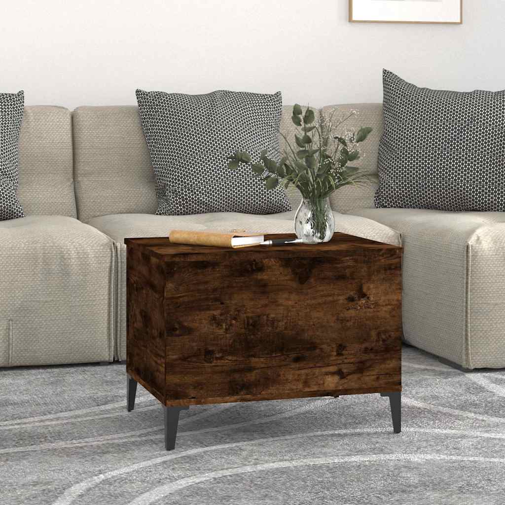 vidaXL Coffee Table Smoked Oak 60x44,5x45 cm Engineered Wood 3