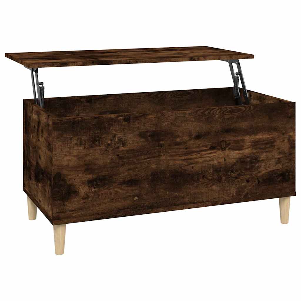 vidaXL Coffee Table Smoked Oak 90x44,5x45 cm Engineered Wood 2