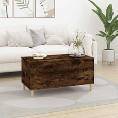 vidaXL Coffee Table Smoked Oak 90x44,5x45 cm Engineered Wood 3