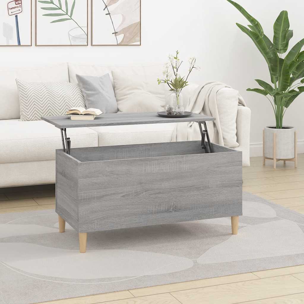 vidaXL Coffee Table Grey Sonoma 90x44,5x45 cm Engineered Wood 1