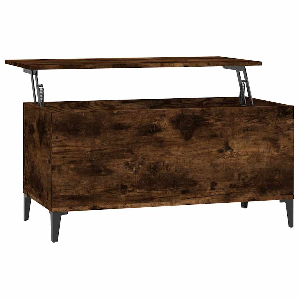 vidaXL Coffee Table Smoked Oak 90x44,5x45 cm Engineered Wood 2