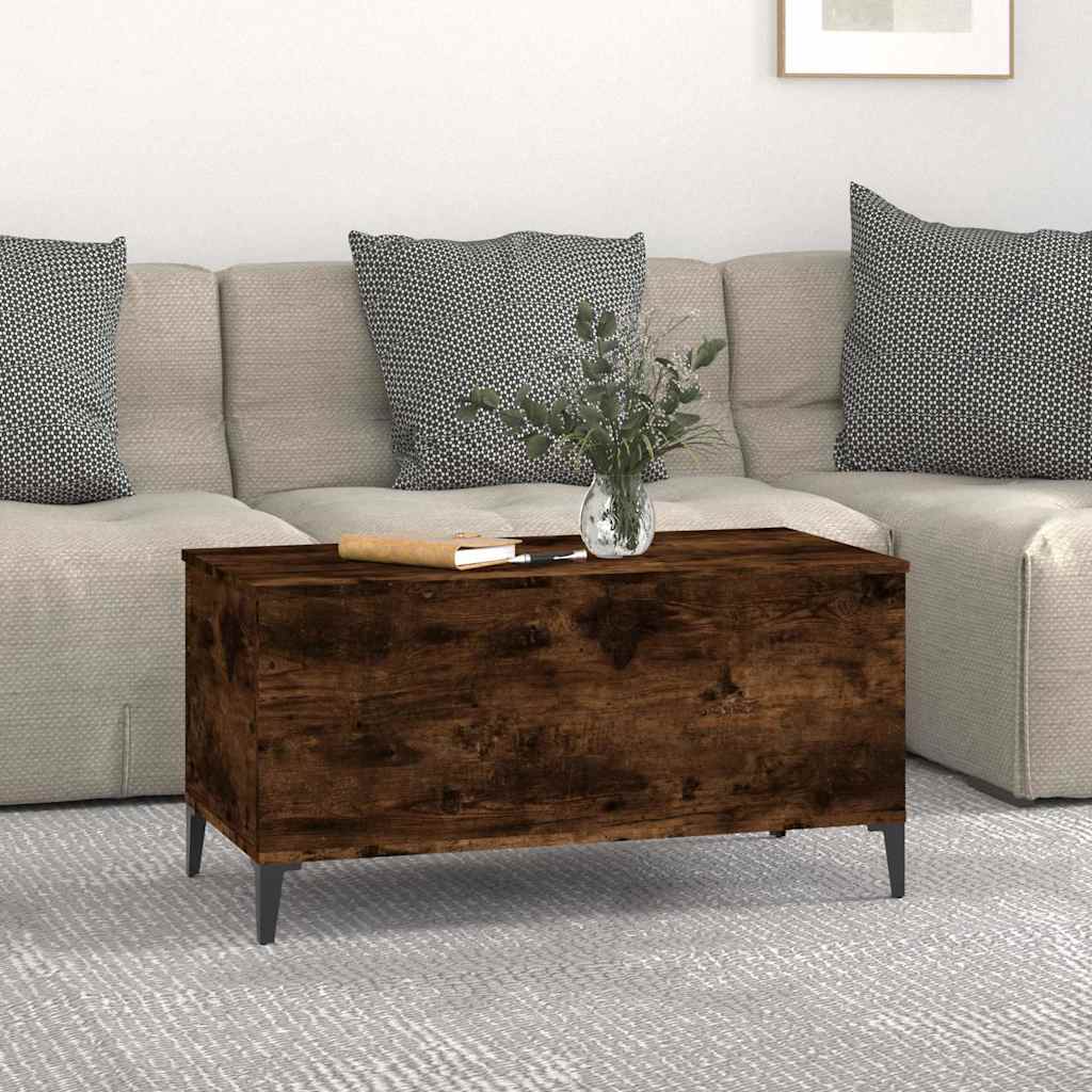 vidaXL Coffee Table Smoked Oak 90x44,5x45 cm Engineered Wood 3