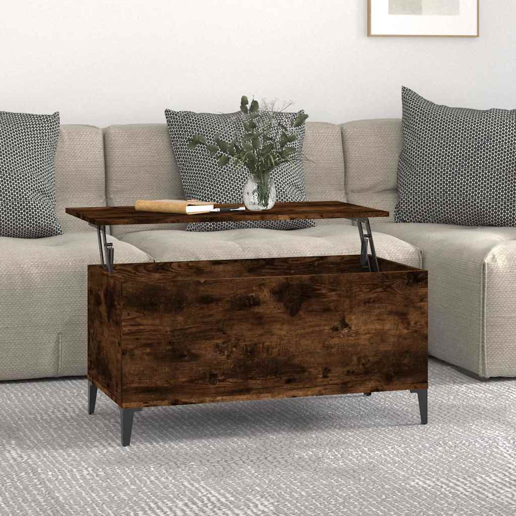 vidaXL Coffee Table Smoked Oak 90x44,5x45 cm Engineered Wood 1
