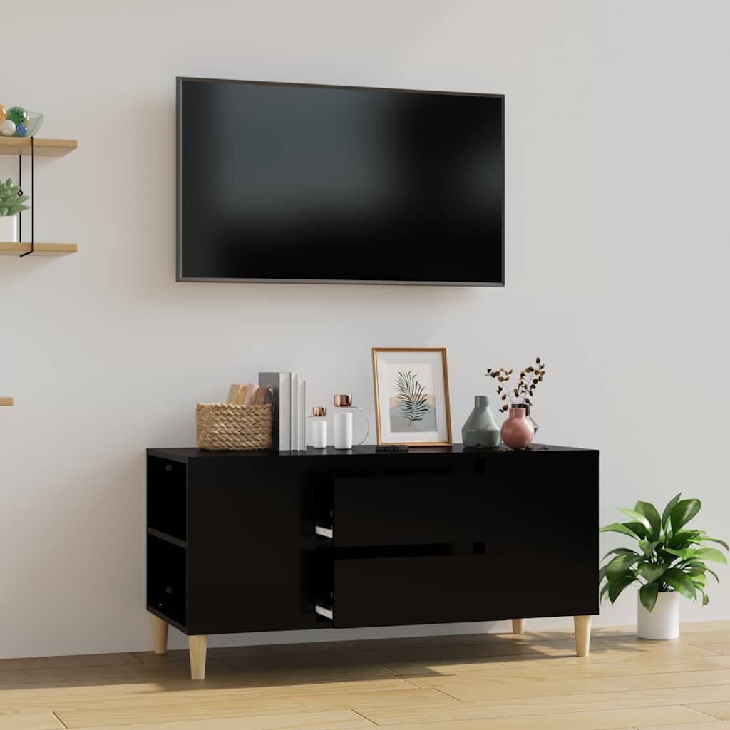 TV Cabinet Engineered Wood in Black