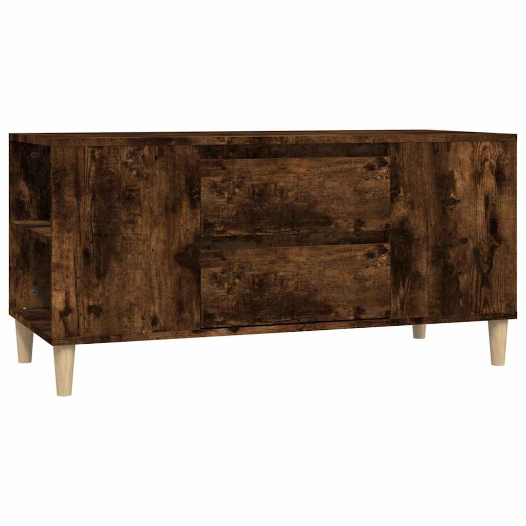 vidaXL TV Cabinet Smoked Oak 102x44.5x50 cm Engineered Wood 2