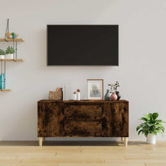 vidaXL TV Cabinet Smoked Oak 102x44.5x50 cm Engineered Wood 3