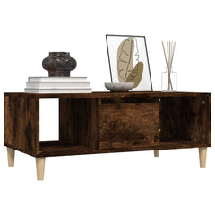 vidaXL Coffee Table Smoked Oak 90x50x36,5 cm Engineered Wood 4