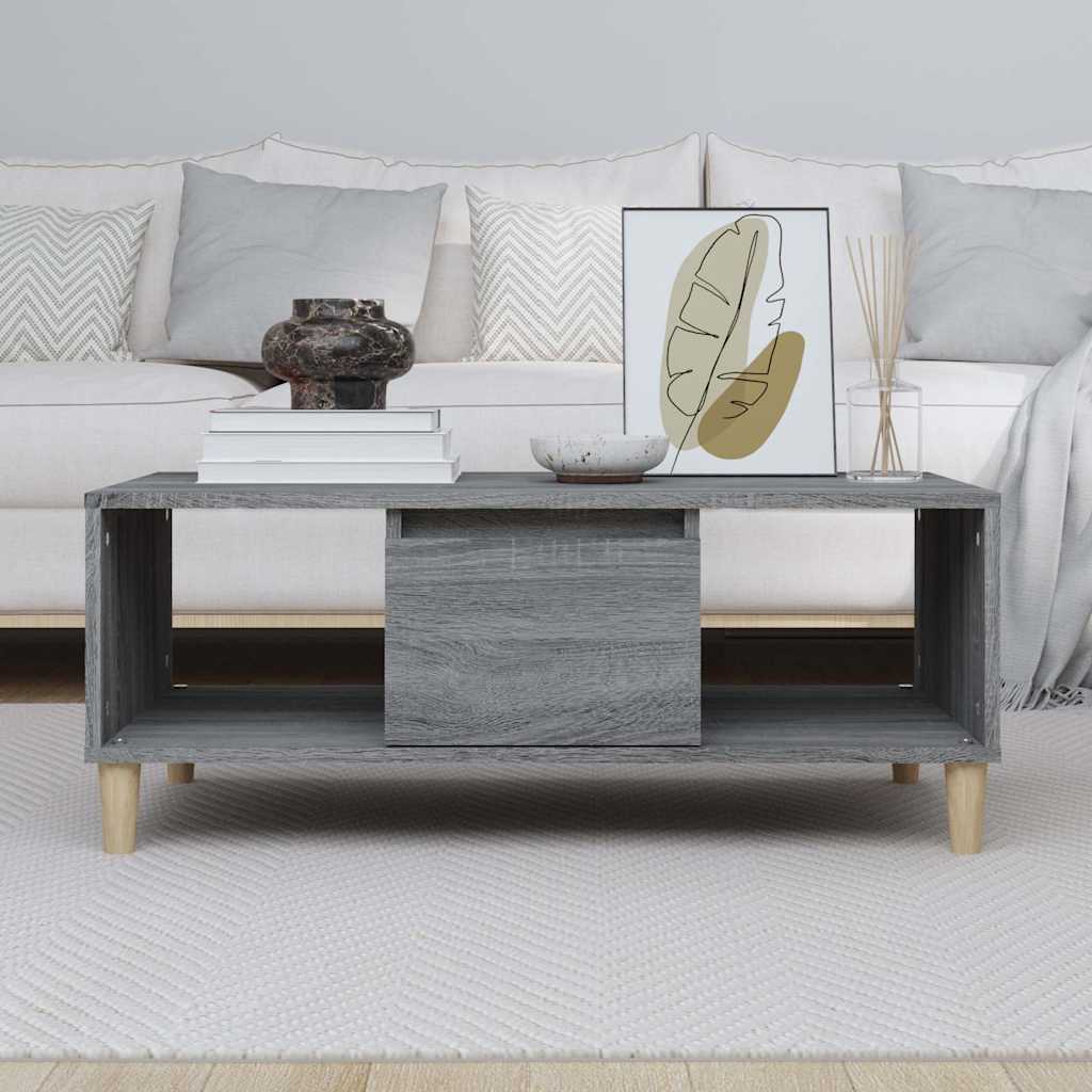 vidaXL Coffee Table Grey Sonoma 90x50x36,5 cm Engineered Wood 3