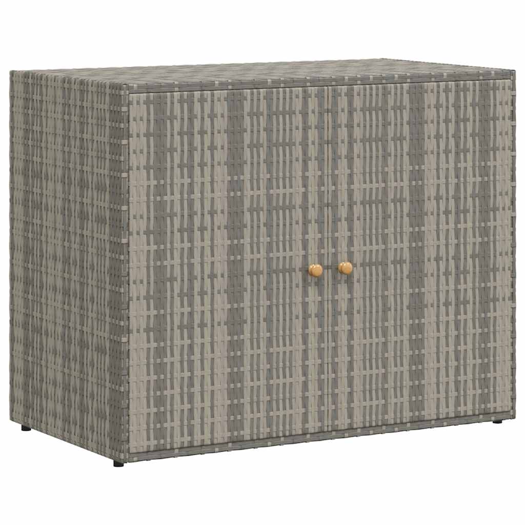vidaXL Garden Storage Cabinet Grey 100x55.5x80 cm Poly Rattan 2