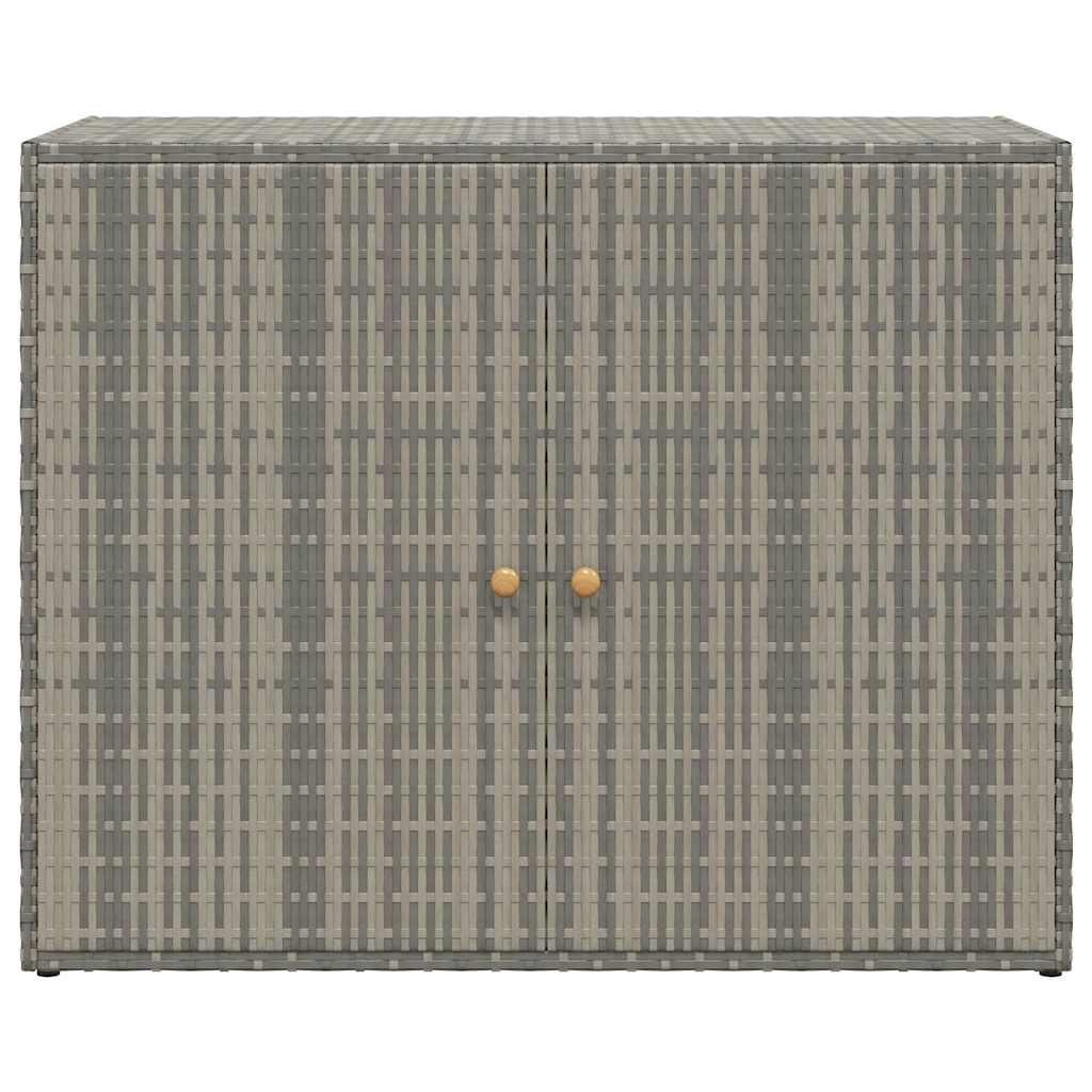 vidaXL Garden Storage Cabinet Grey 100x55.5x80 cm Poly Rattan 5